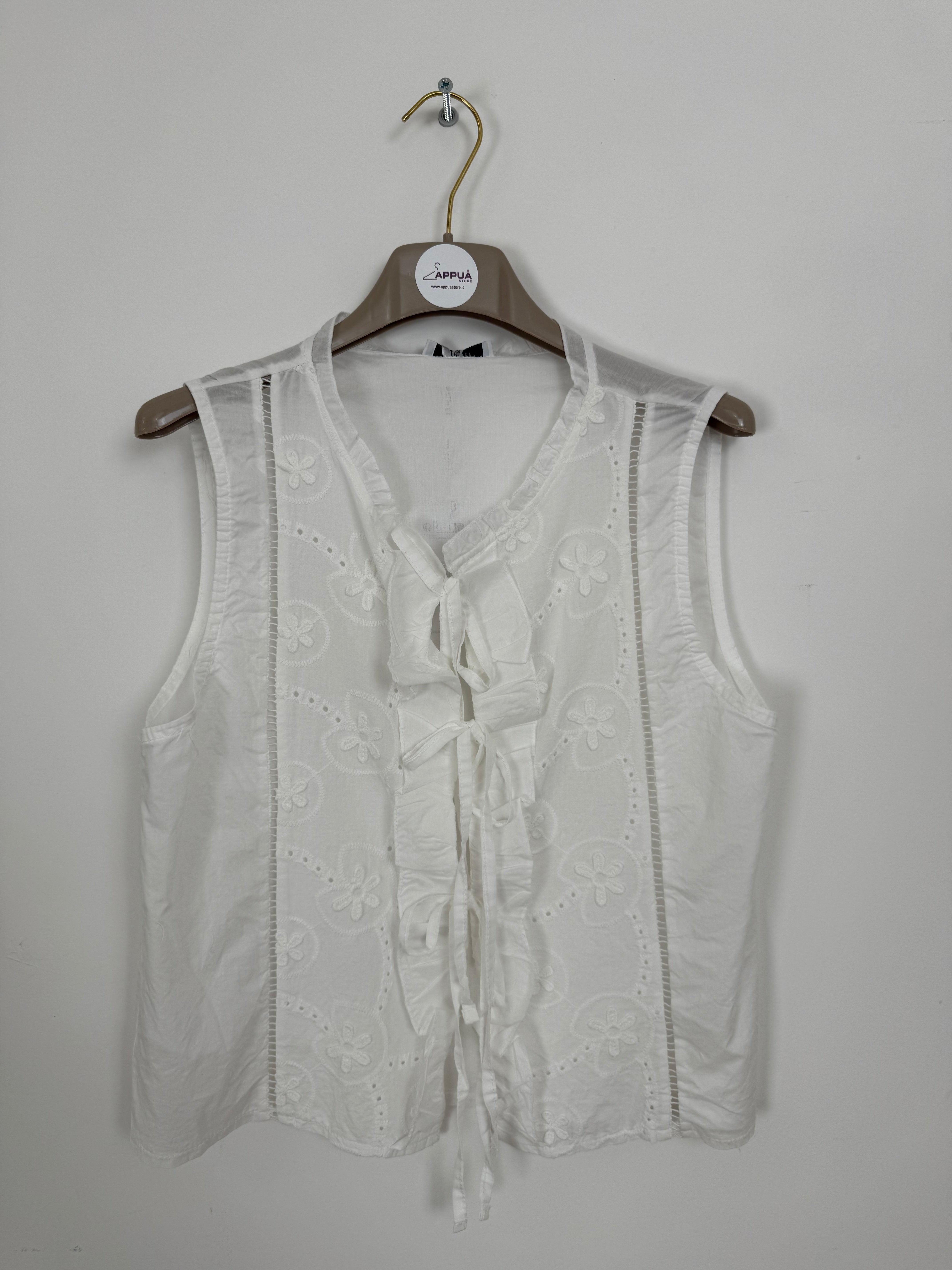 GILET Ricamato Fiocchi Bianco