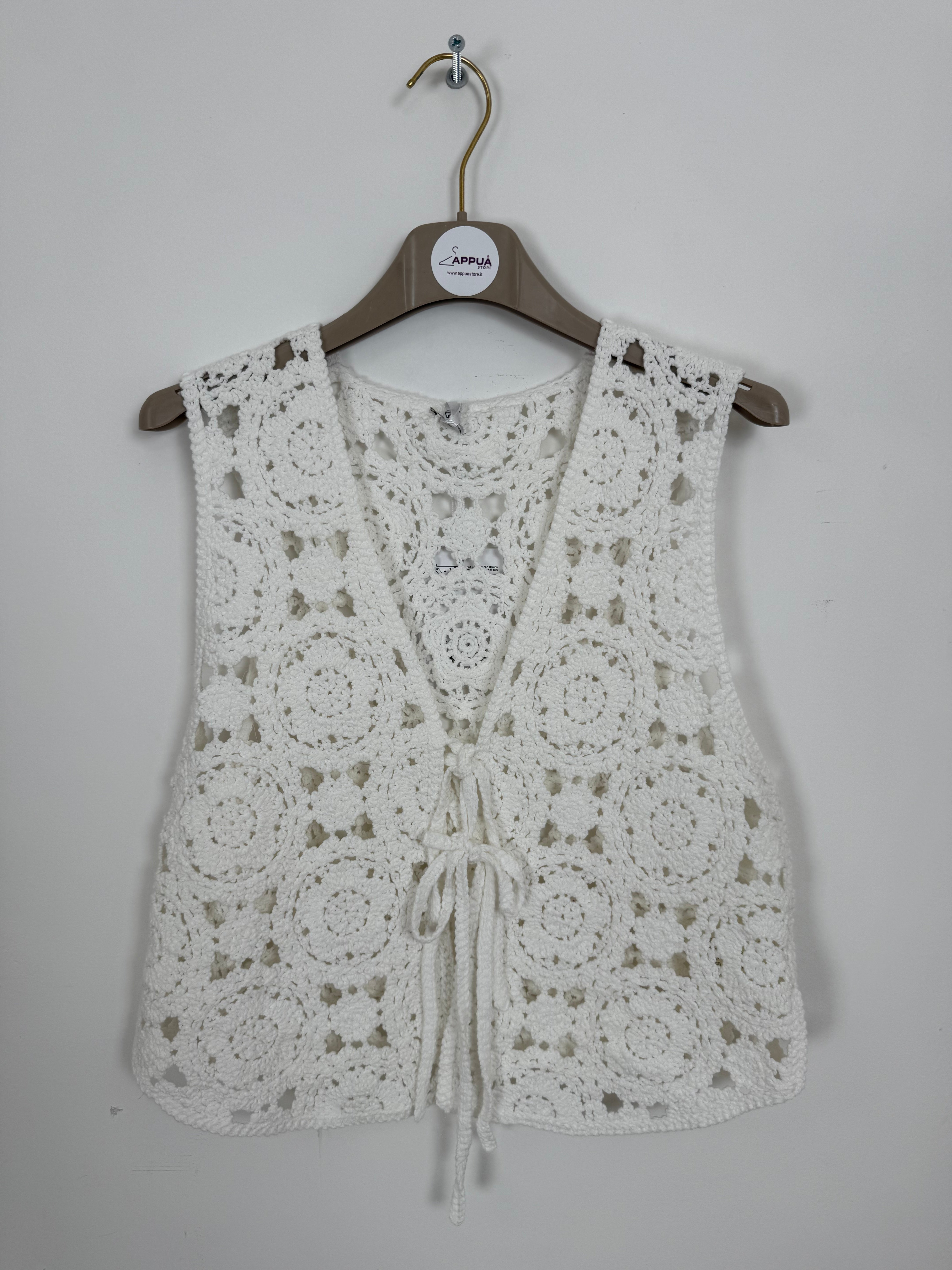 GILET CROCHET BIANCO