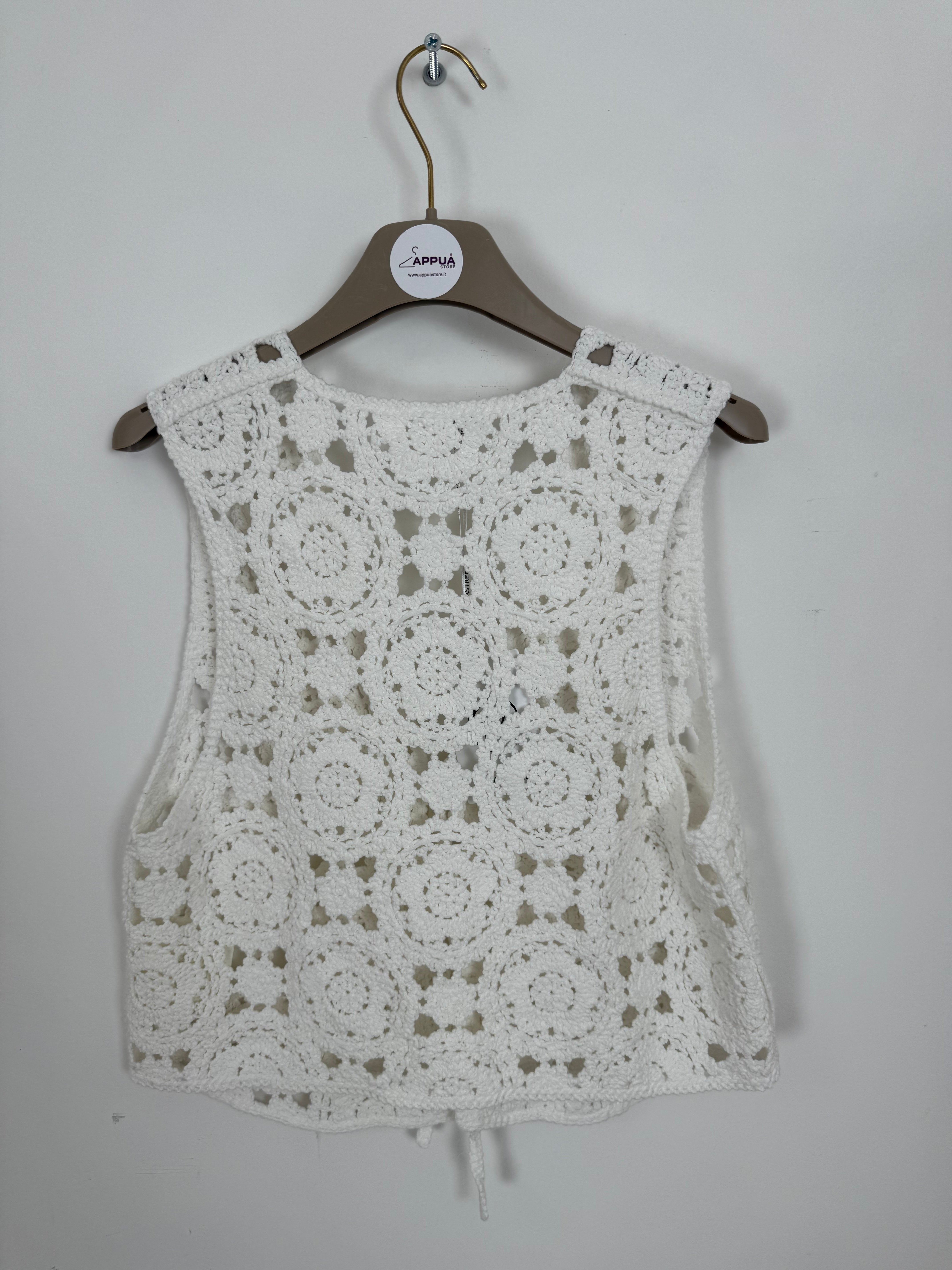 GILET CROCHET BIANCO