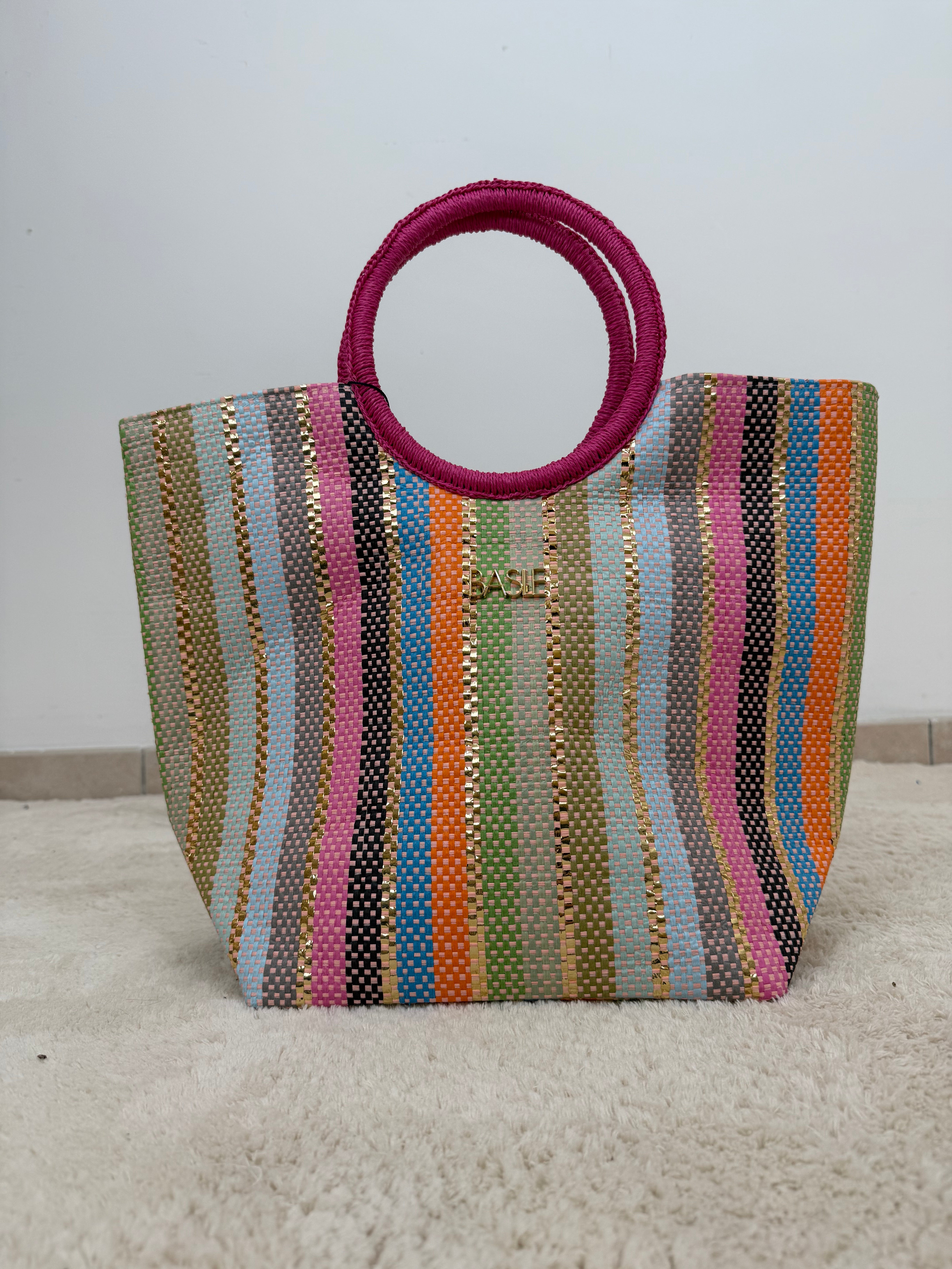 Set borse "Rainbow Stripes" – Shopper, Clutch e Maxi Borsa