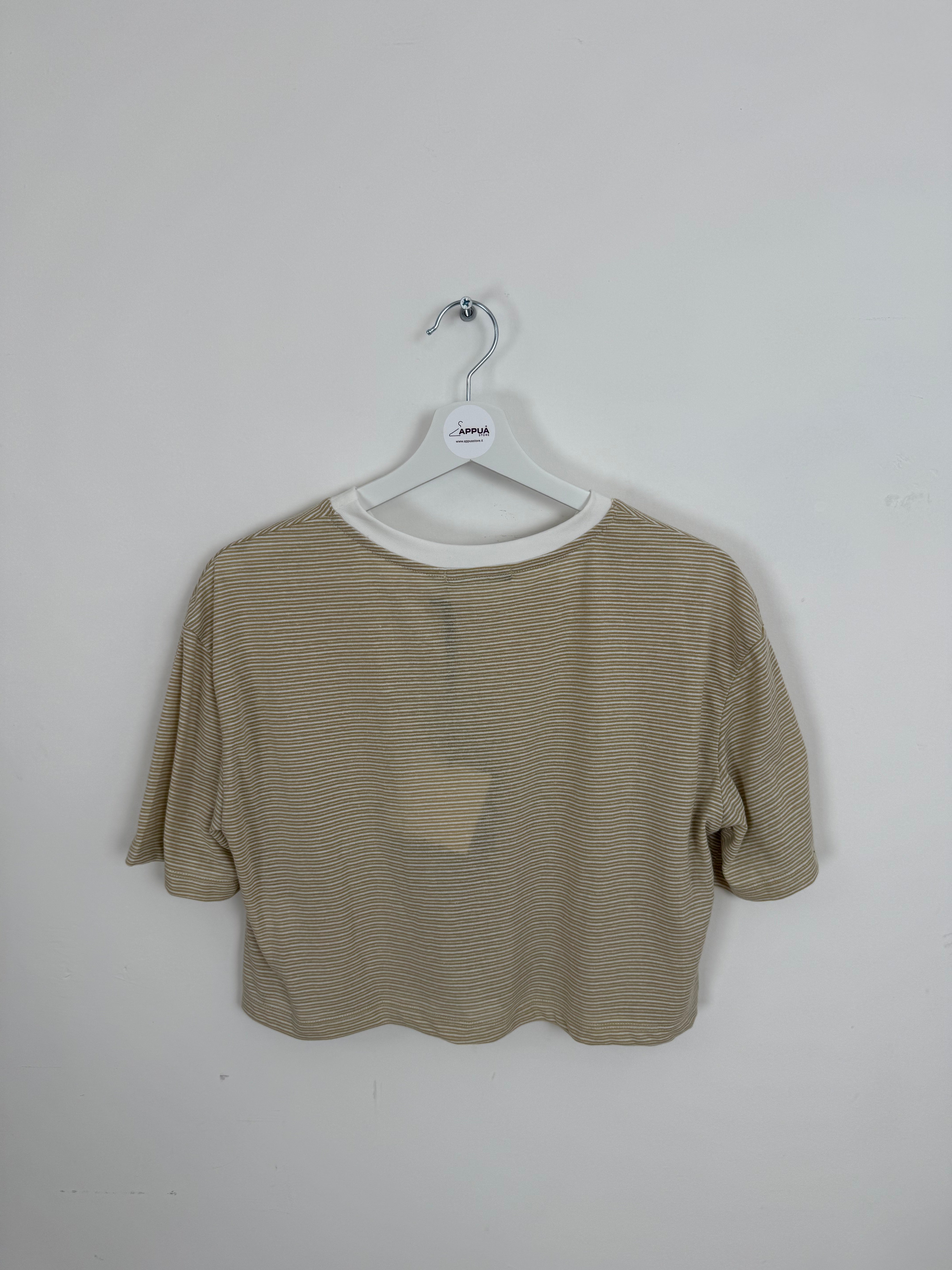 T-SHIRT CORTA BLU E BEIGE