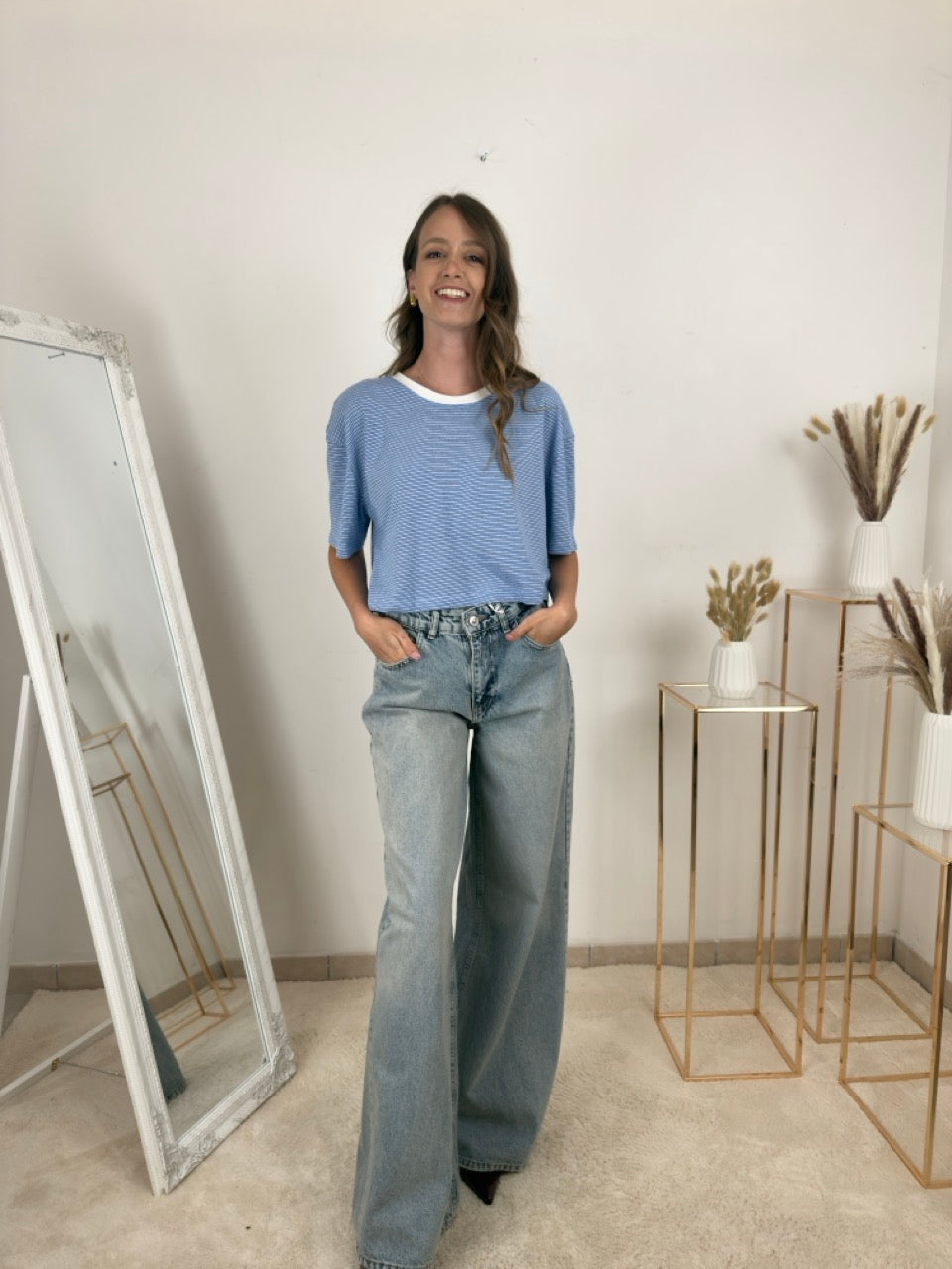 Jeans “Liberty” a Vita Alta – Wide Leg Denim