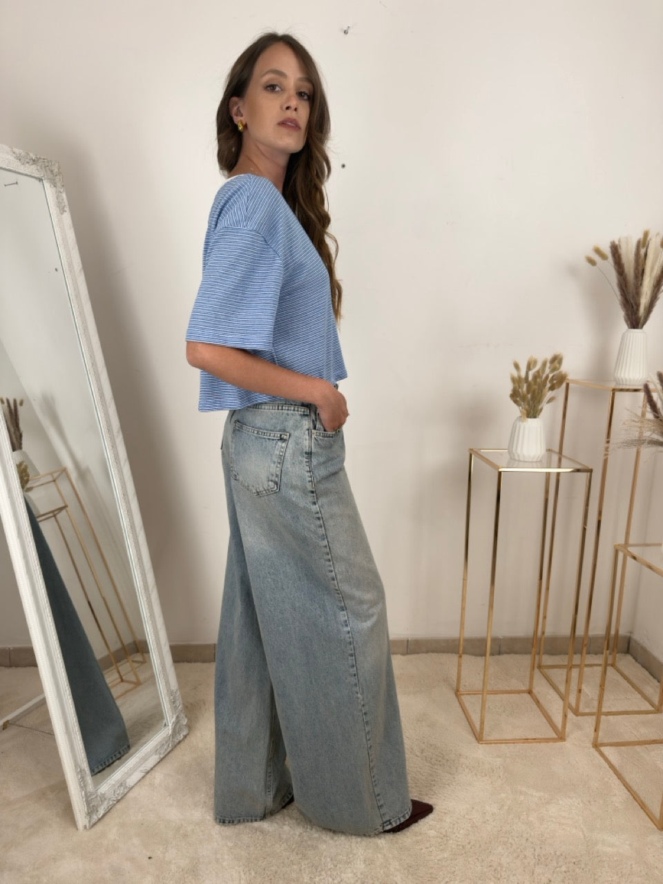Jeans “Liberty” a Vita Alta – Wide Leg Denim