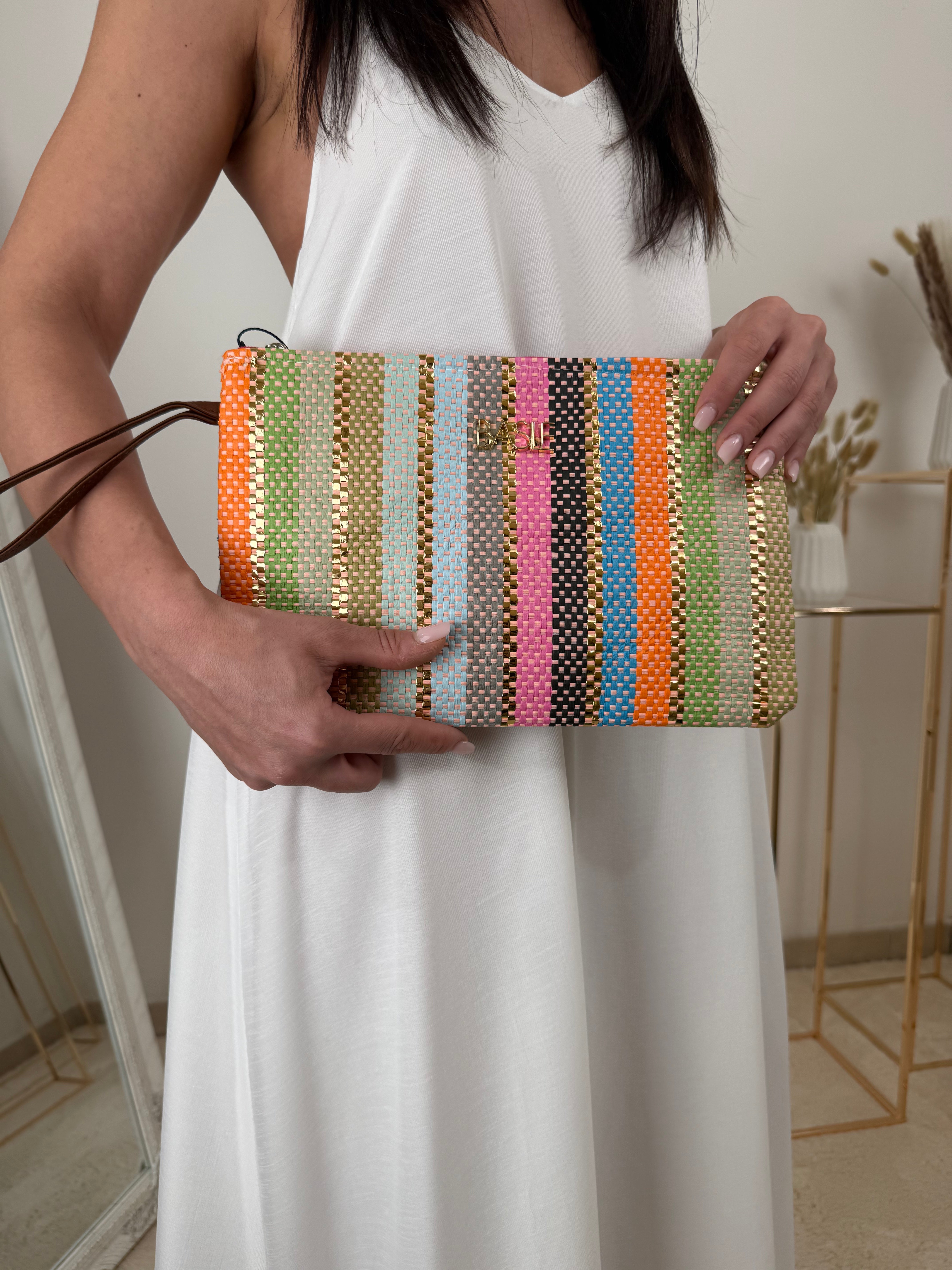 Set borse "Rainbow Stripes" – Shopper, Clutch e Maxi Borsa