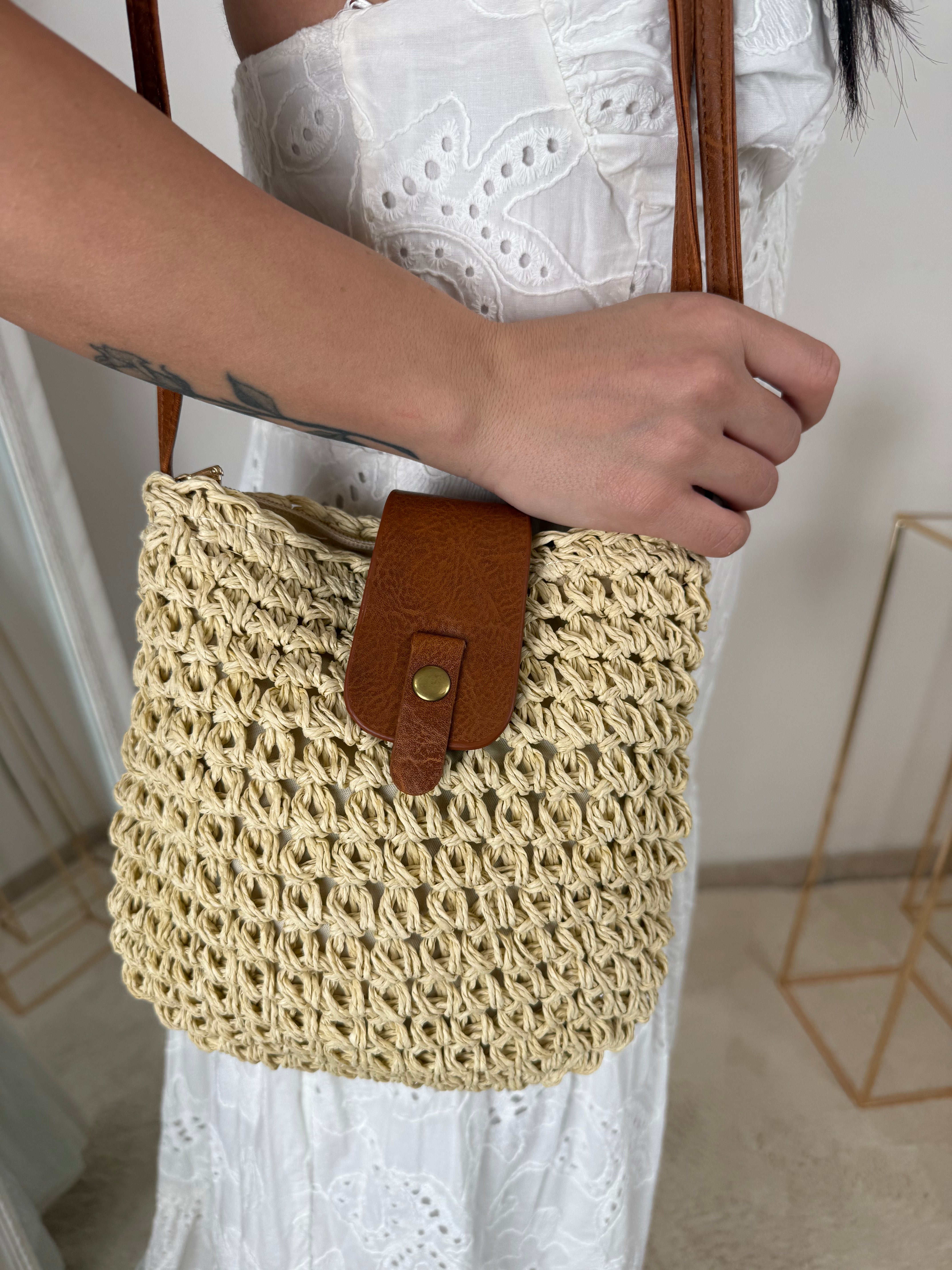 Borsa "Lina" in corda intrecciata