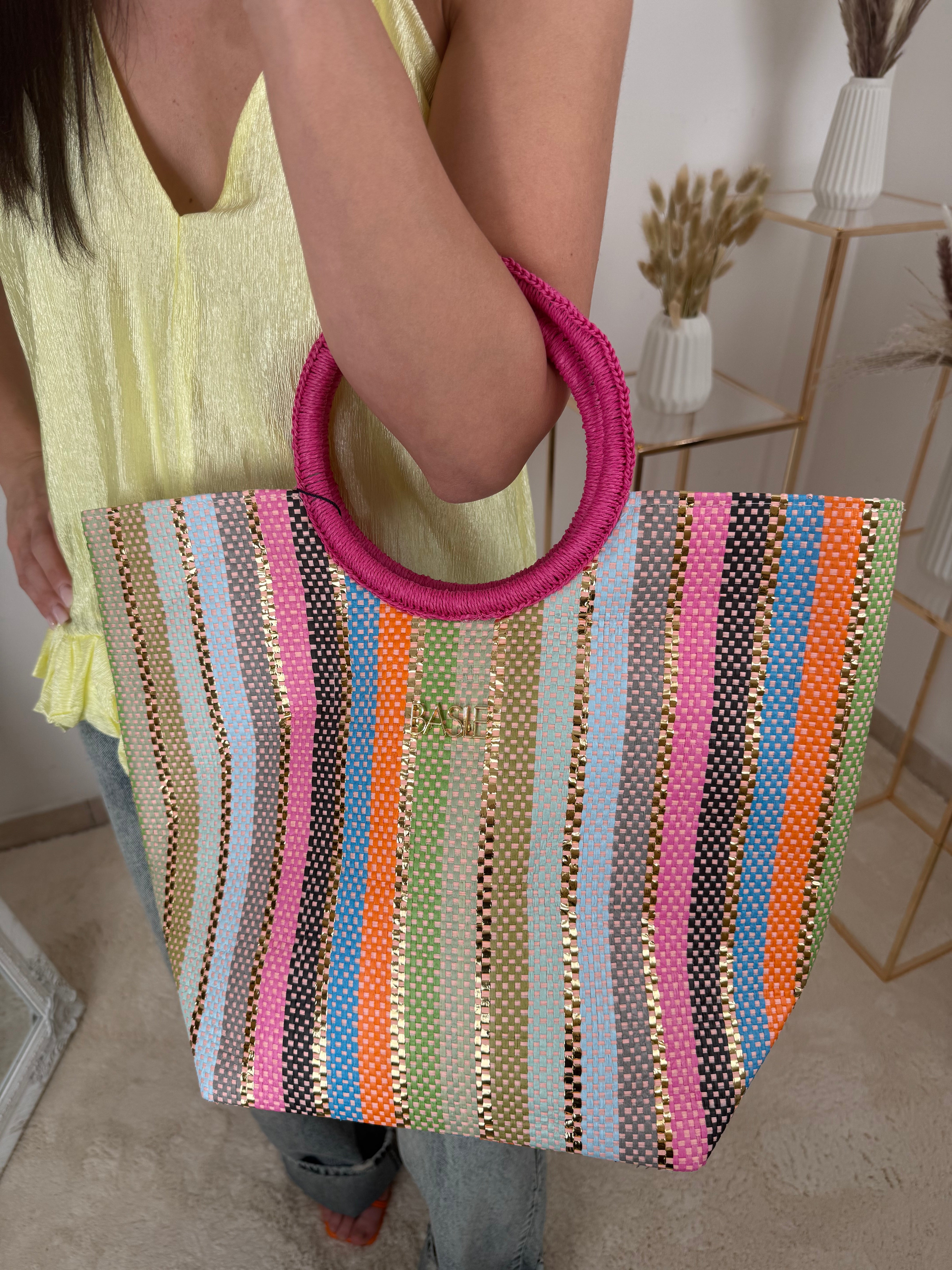 Set borse "Rainbow Stripes" – Shopper, Clutch e Maxi Borsa