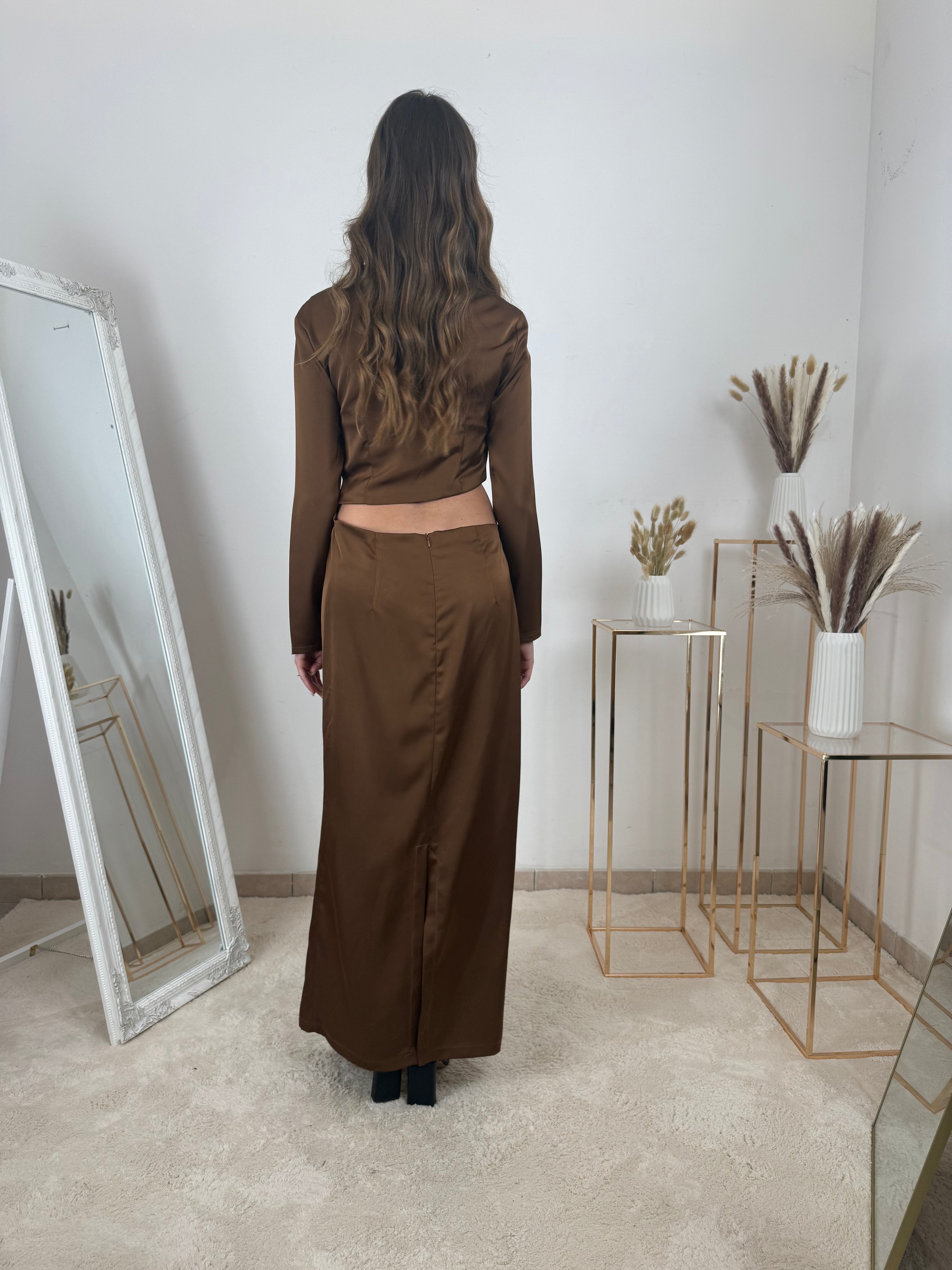 VESTITO LUNGO CON NODO BRILLANTE
