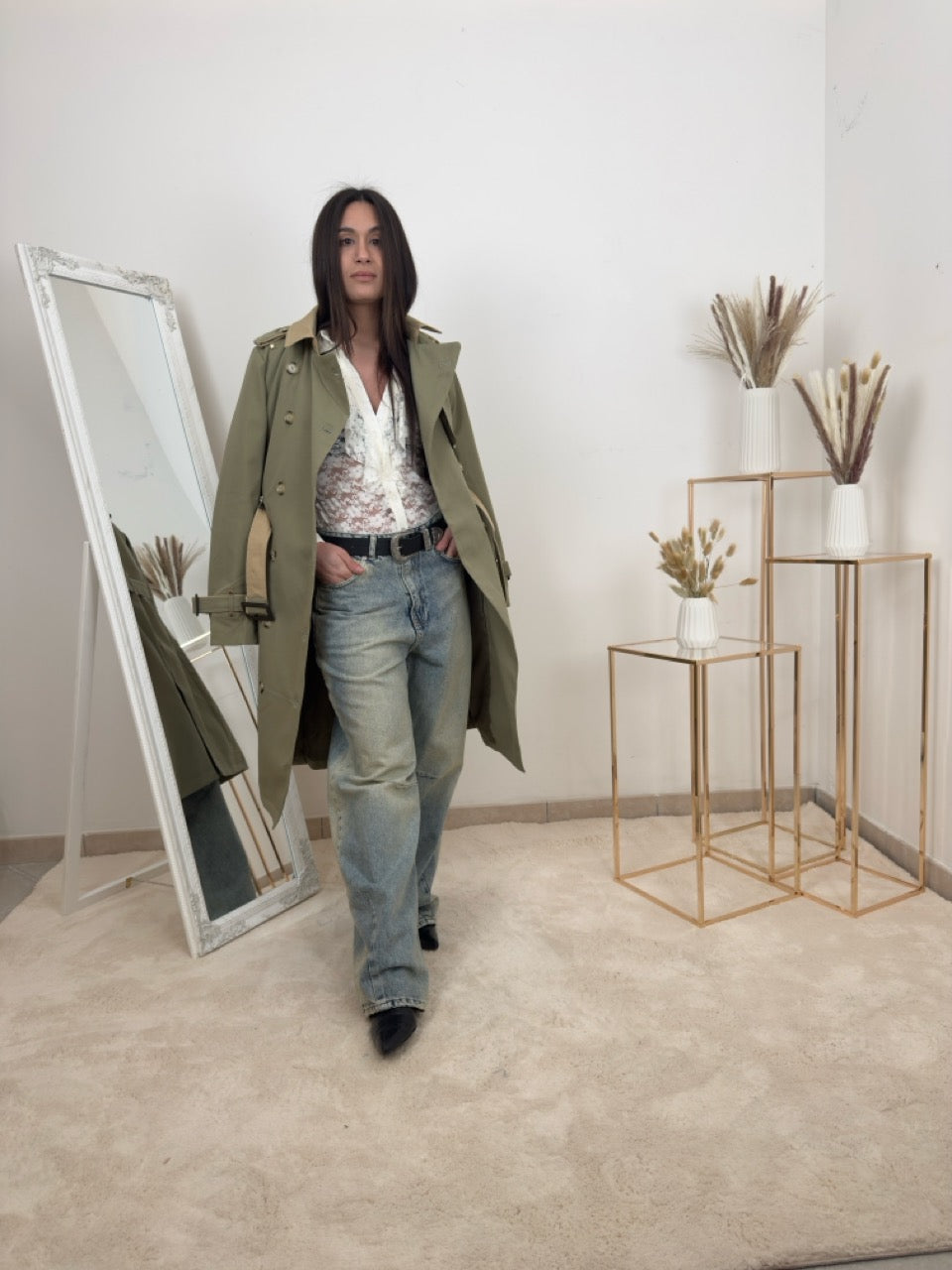 Trench Iconico Bicolor – Eleganza Intramontabile