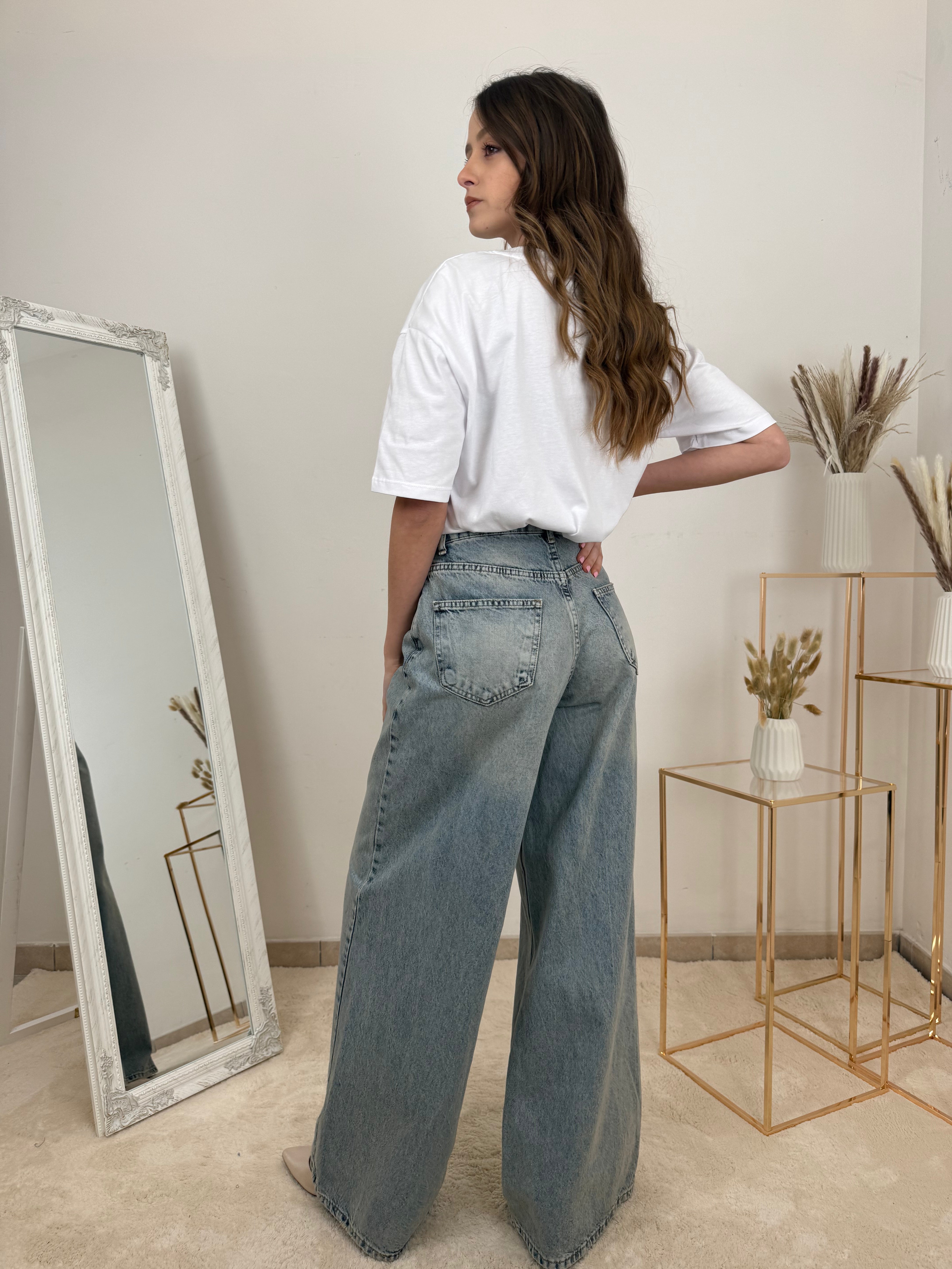 Jeans Wide Leg Vintage Wash