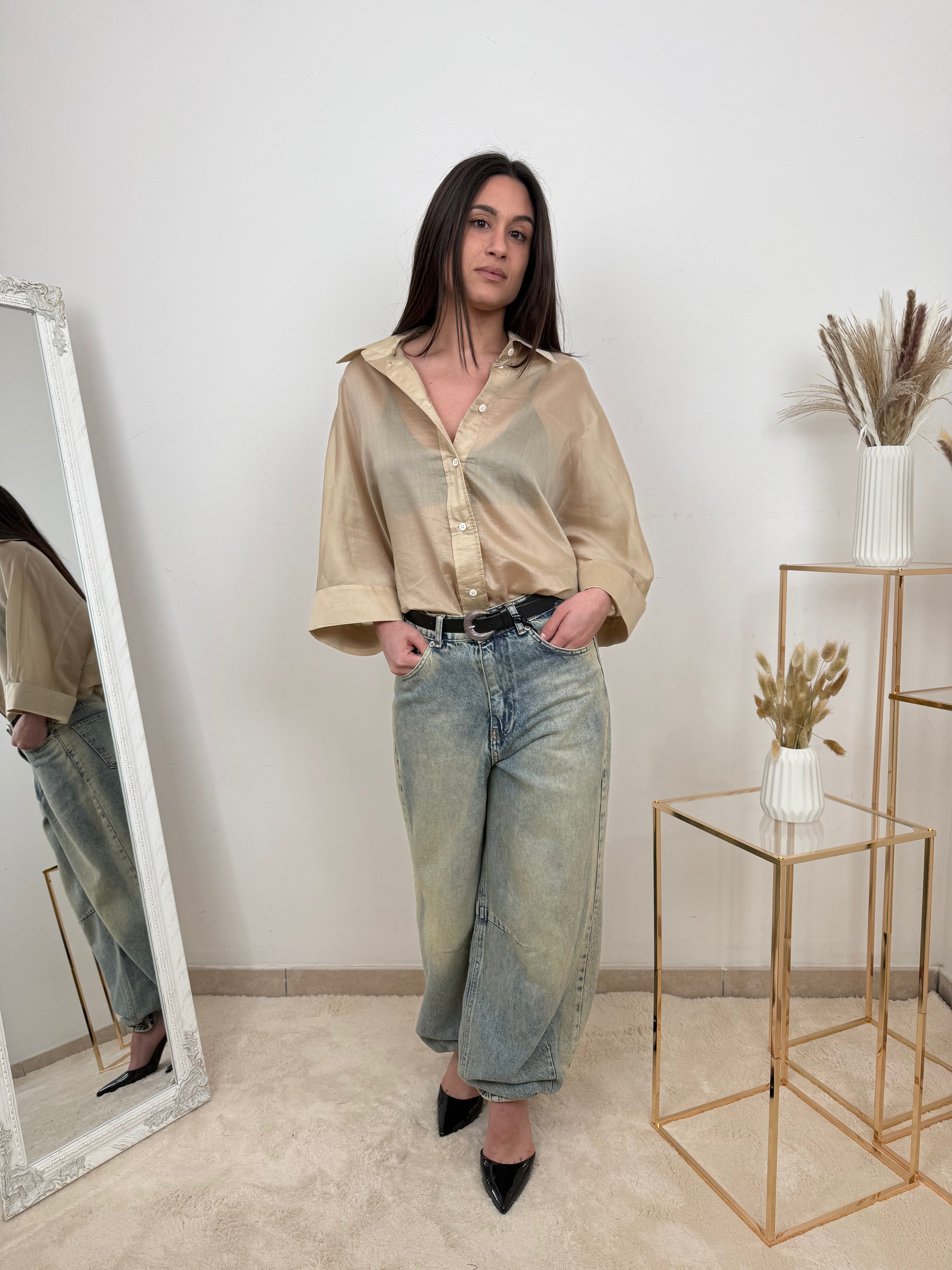 Camicia Oversize in Organza