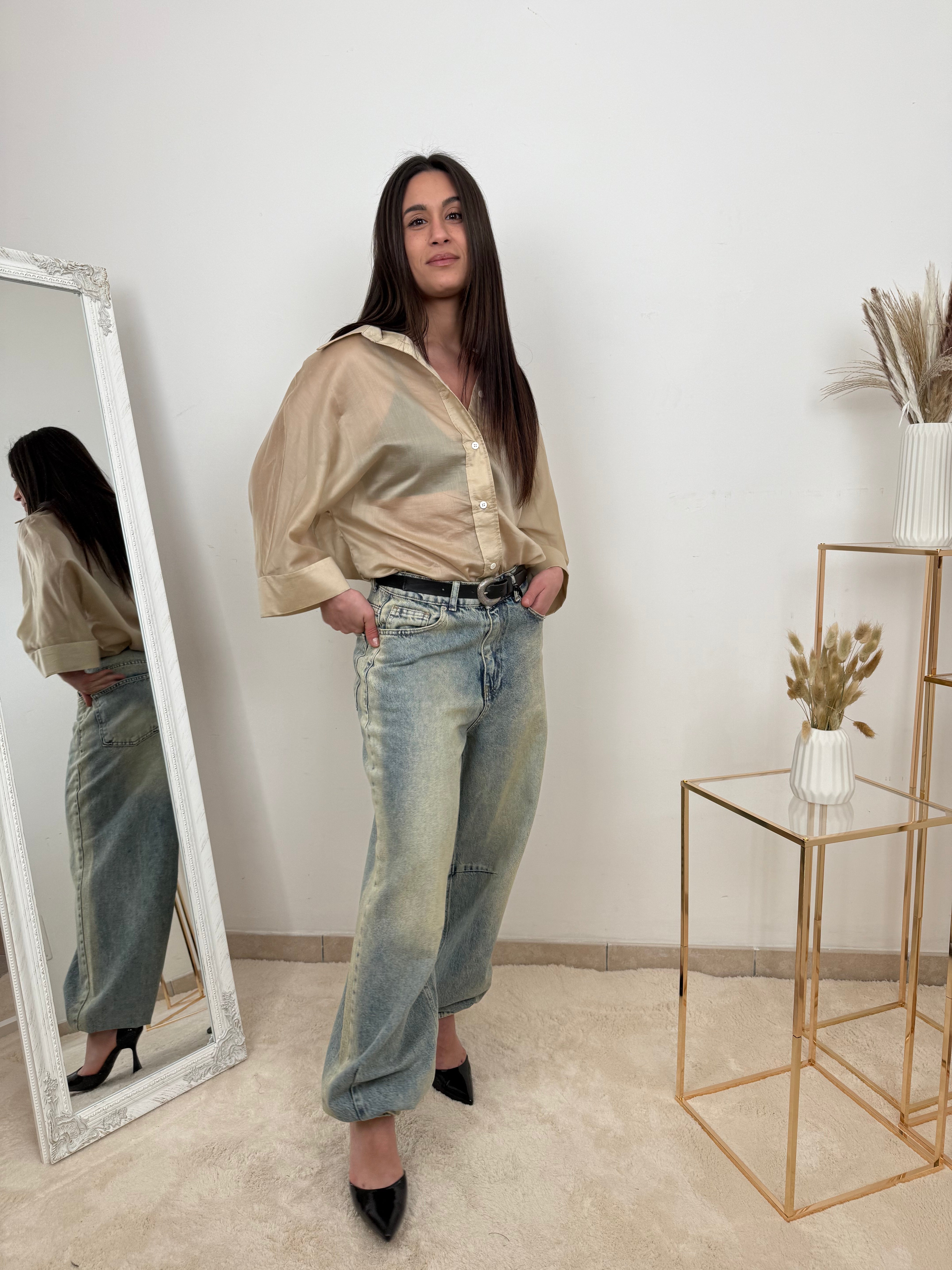 Camicia Oversize in Organza