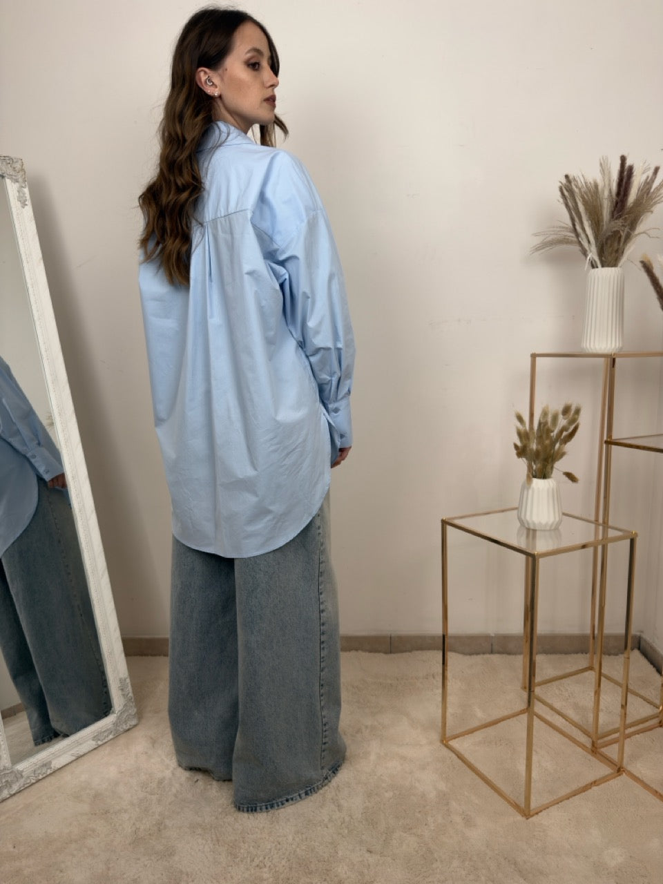 Camicia Oversize in Popeline di Cotone
