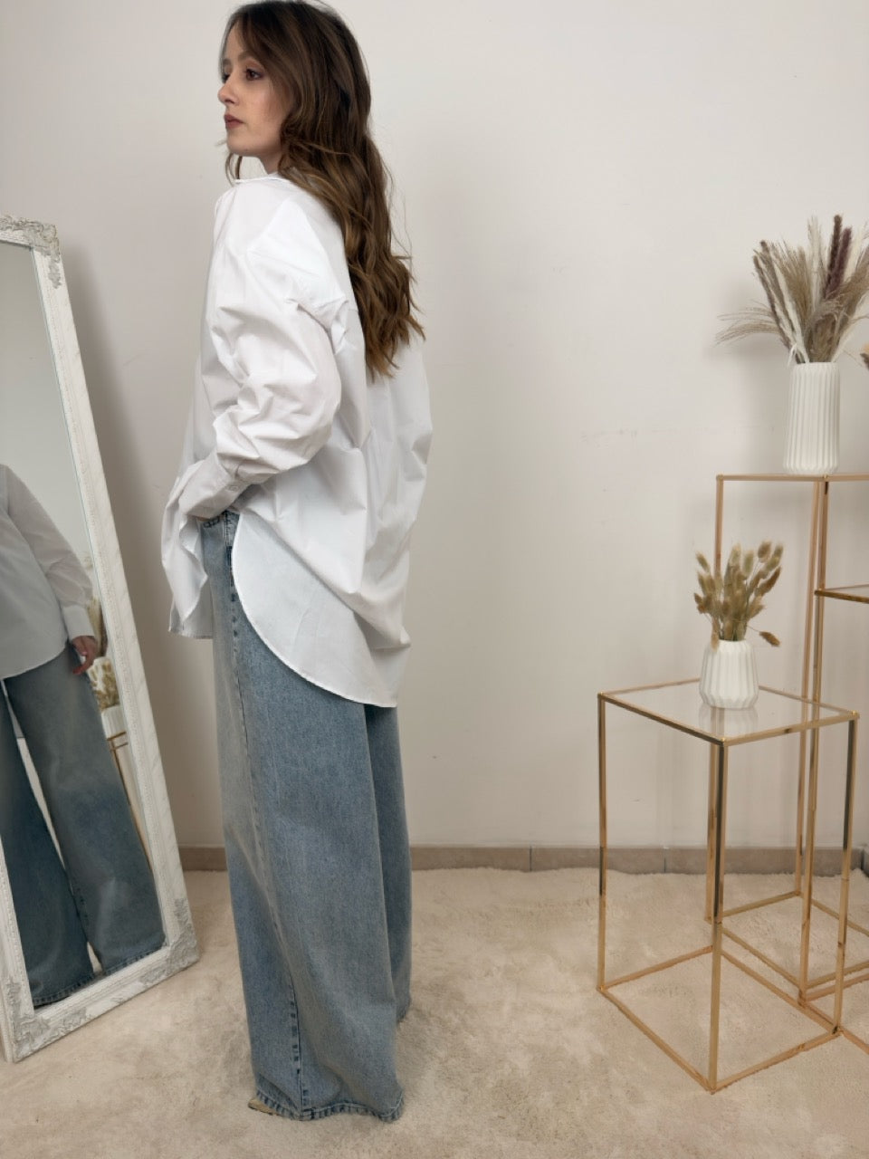 Camicia Oversize in Popeline di Cotone