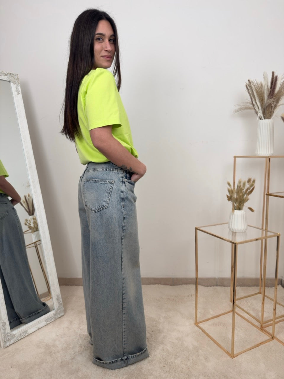 T-shirt Basic Color Pop Verde Lime