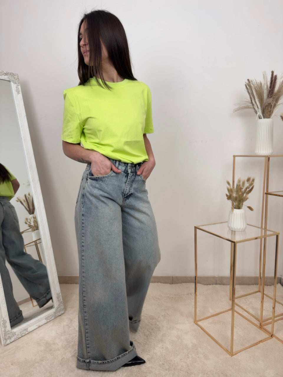 T-shirt Basic Color Pop Verde Lime