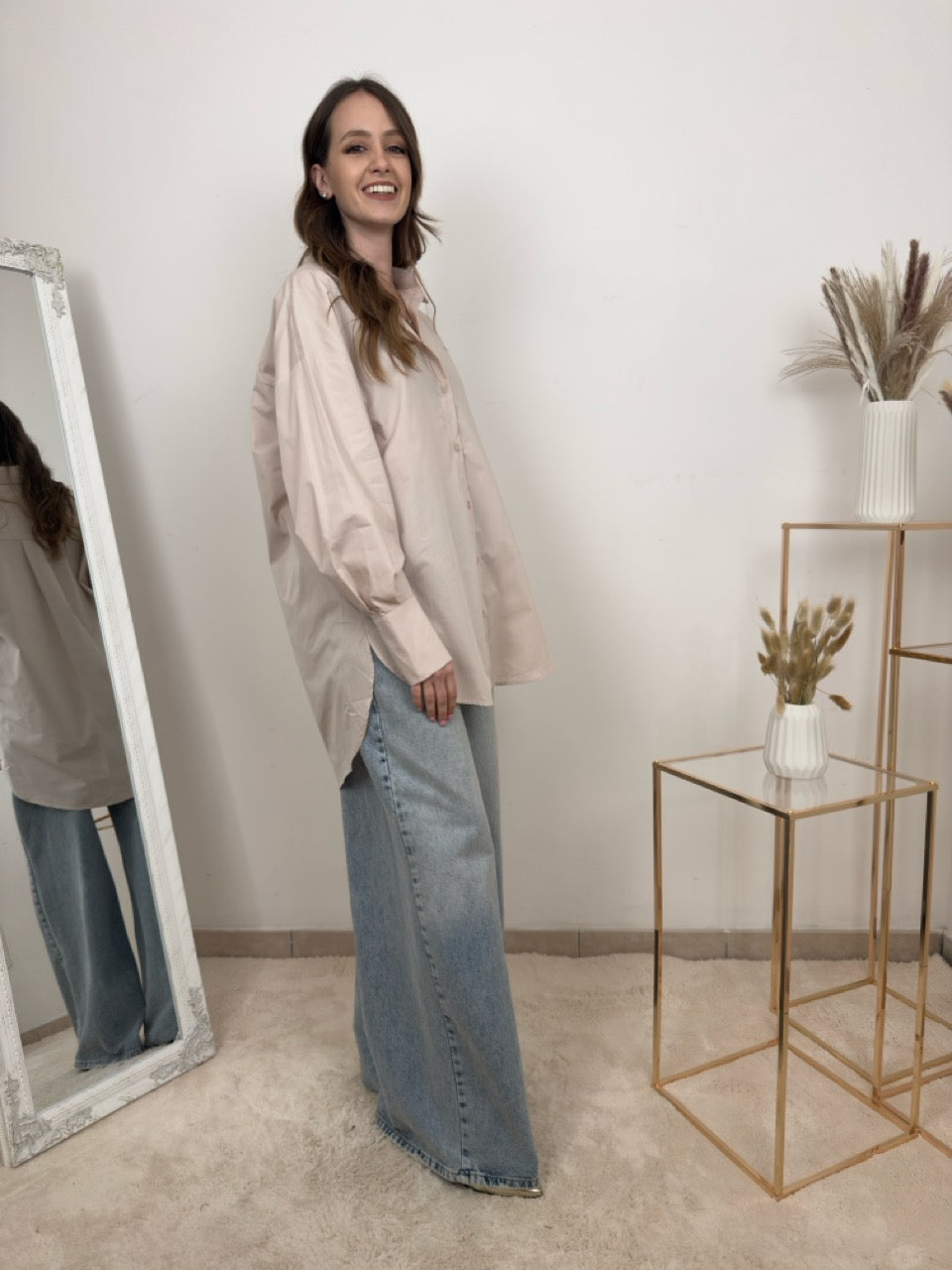 Camicia Oversize in Popeline di Cotone