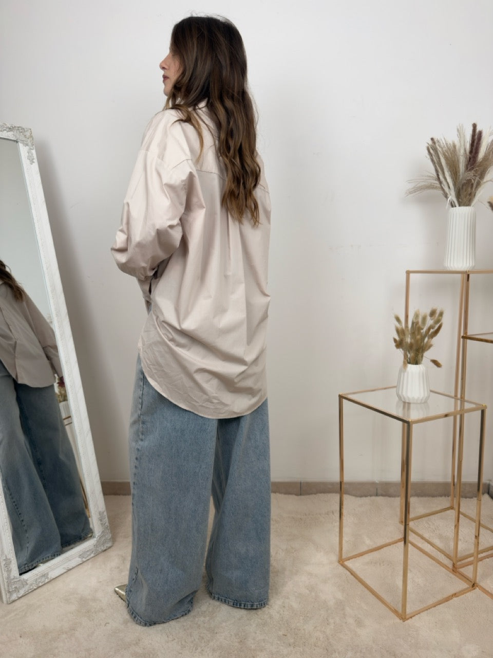 Camicia Oversize in Popeline di Cotone