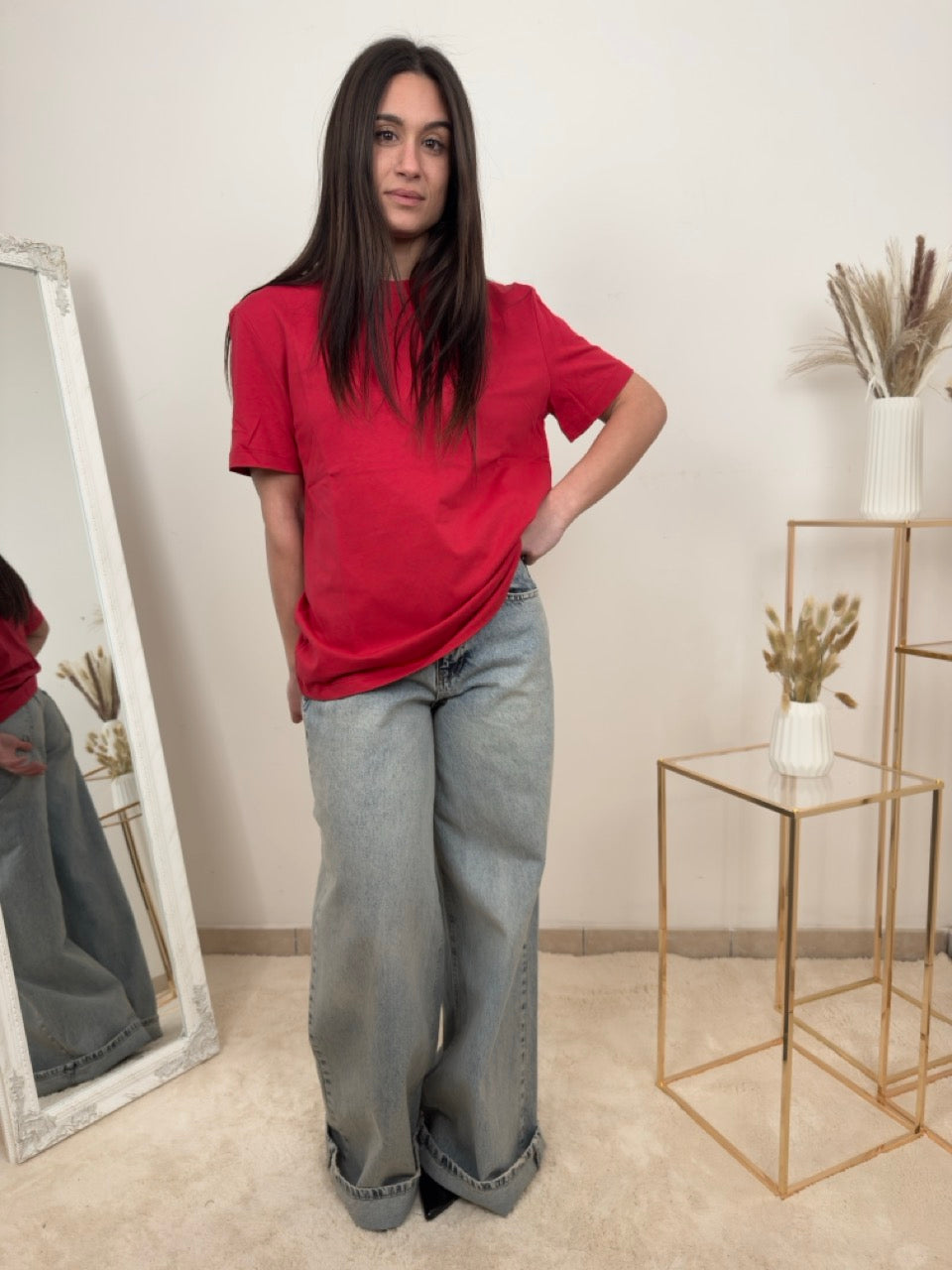 T-shirt Basic Color Pop Rosso