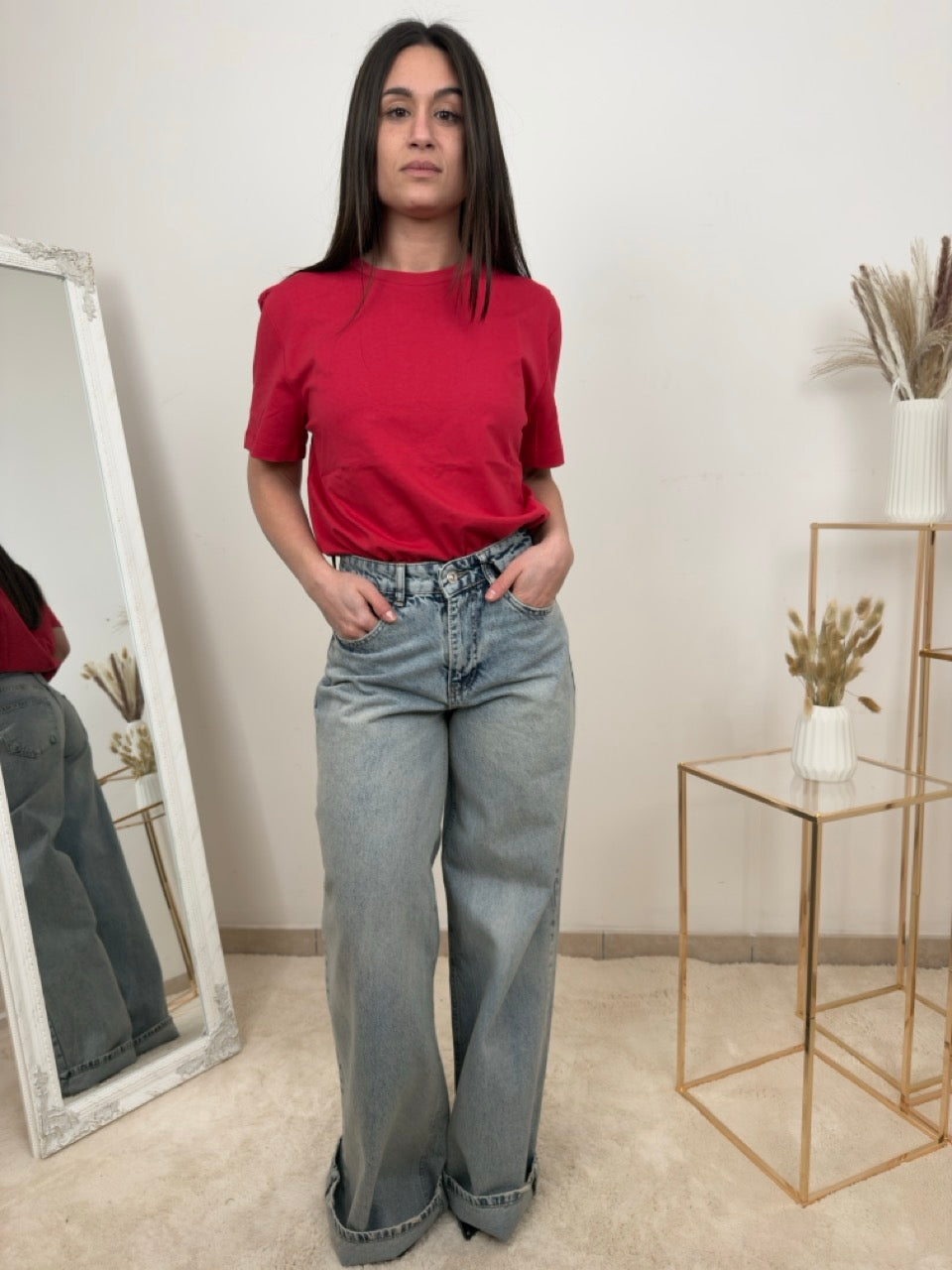 T-shirt Basic Color Pop Rosso