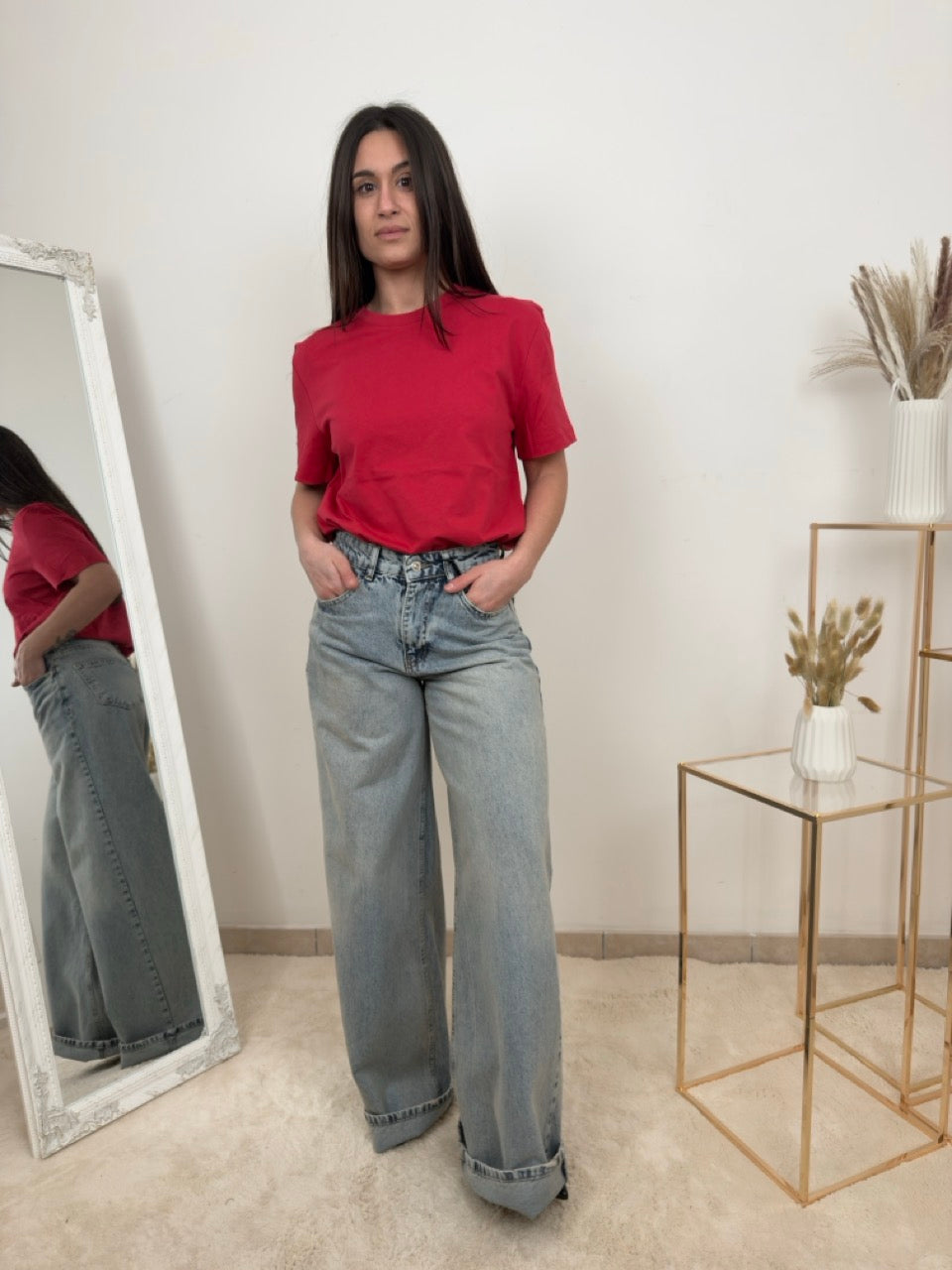 T-shirt Basic Color Pop Rosso