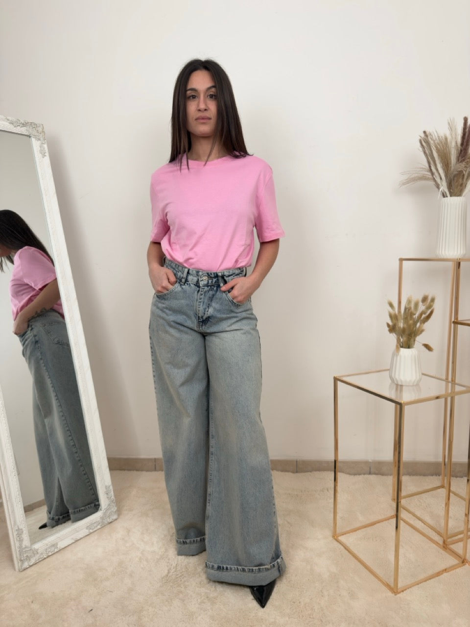 T-shirt Basic Color Pop Rosa