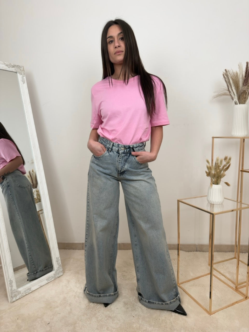 T-shirt Basic Color Pop Rosa