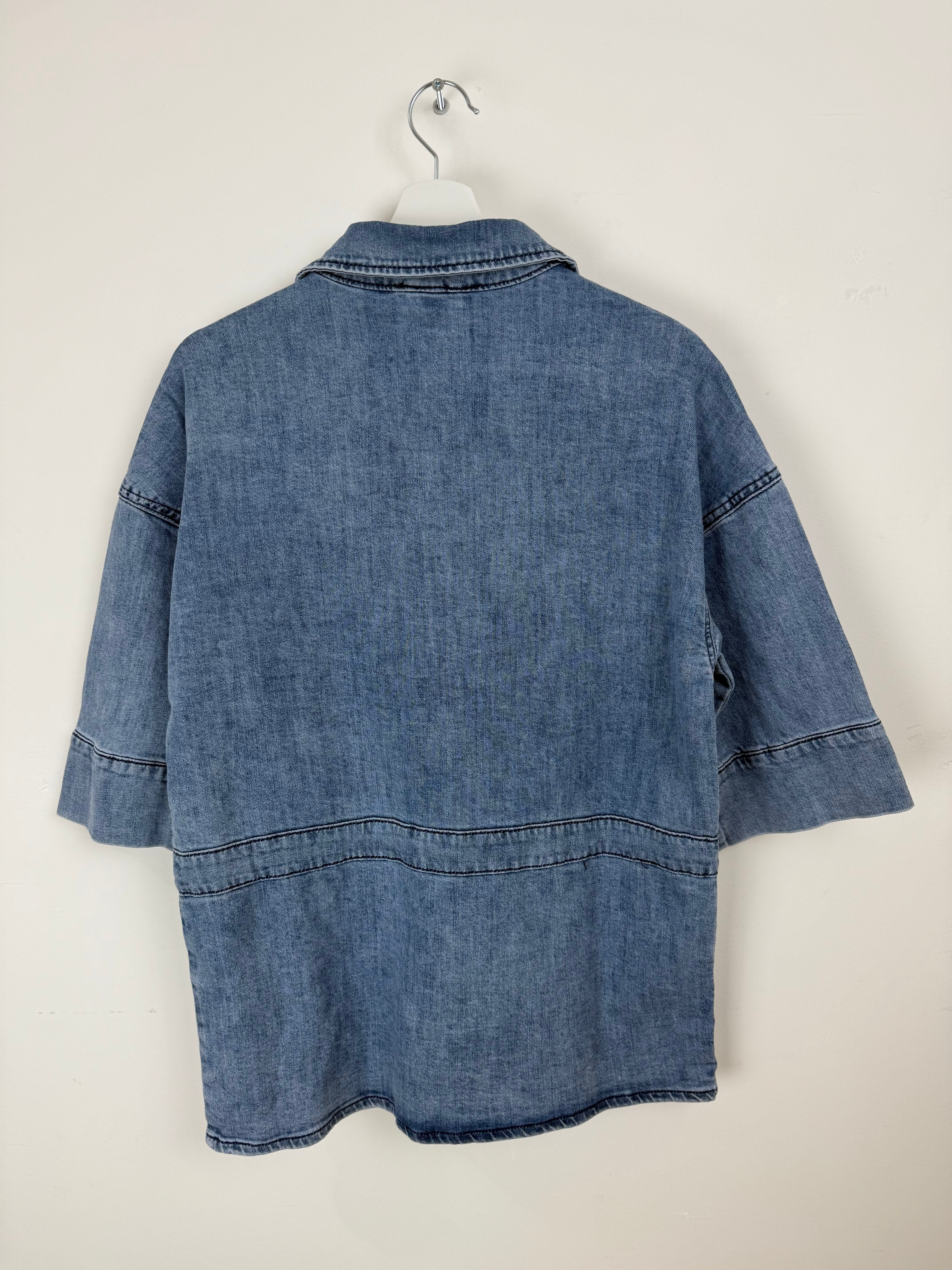 Camicia Utility in Denim con Coulisse