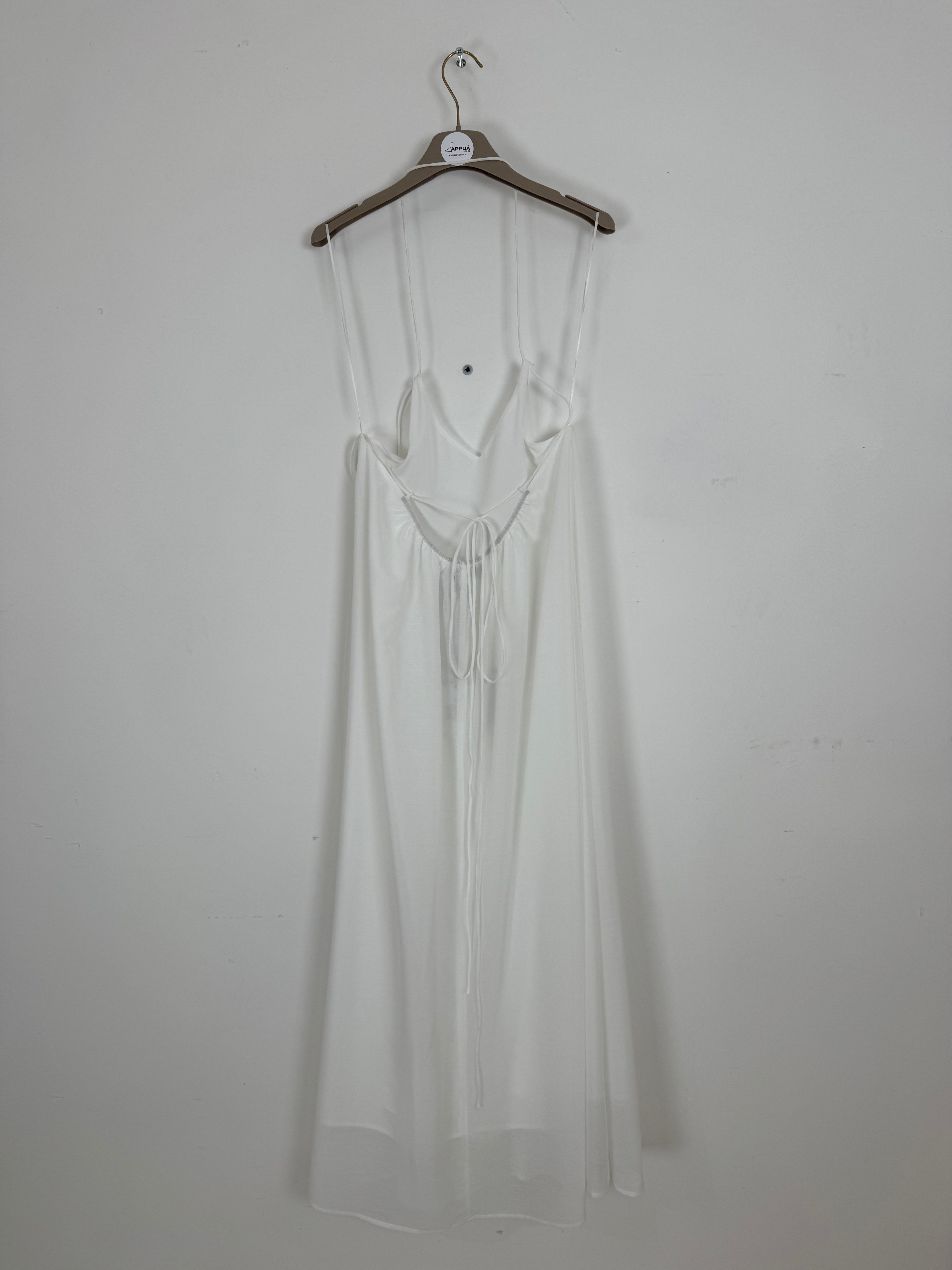 Abito lungo con spalline Bianco semplice