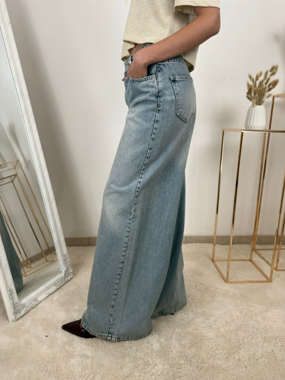Jeans “Liberty” a Vita Alta – Wide Leg Denim