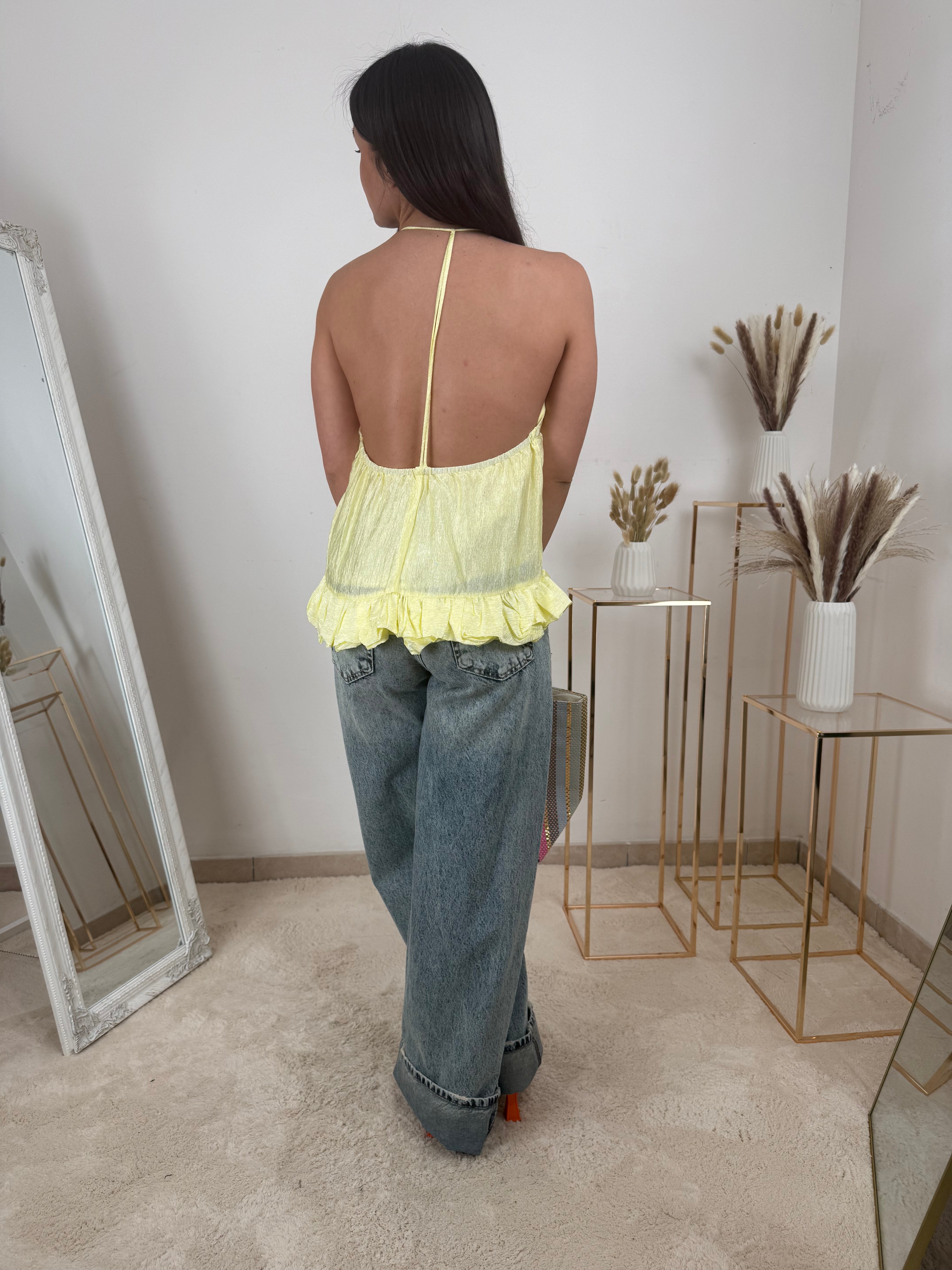 Top “Sole” con Volant – Giallo Pastello